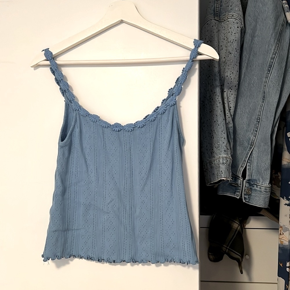 Nobody’s Child Blue organic cotton daisy tank - Picture 3 of 5